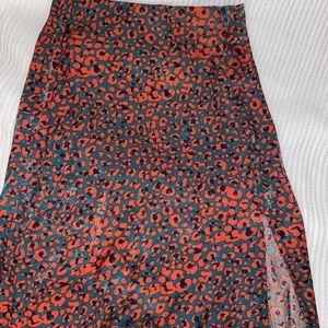 Nasty gal leopard silk skirt